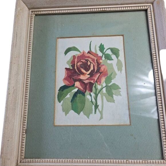 Antique Rose picture and frame Decor 11x9.5 - Picture 2 of 3